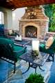 outdoor fireplace slate patio